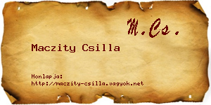 Maczity Csilla névjegykártya